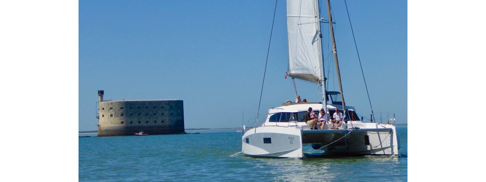 Navigation inter île Aix Ré Oléron avec le catamaran Blue Note Sail